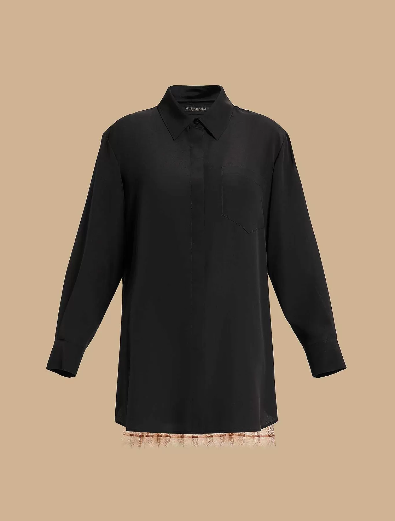 Cheap Tunique En Crepe De Chine Ornee De Dentelle Femmes Blouses Et Chemises