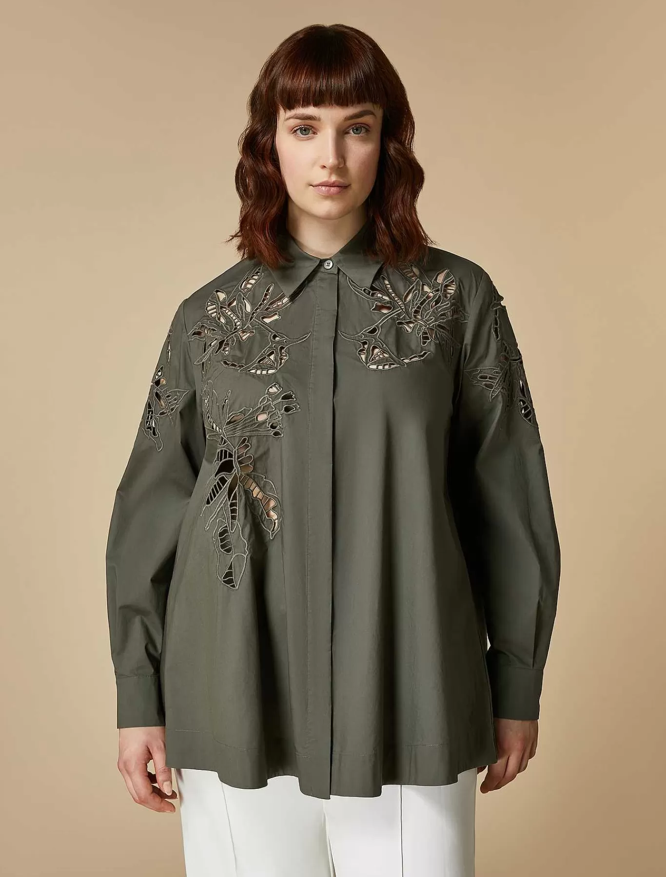 Sale Tunique En Popeline Brodee Femmes Blouses Et Chemises
