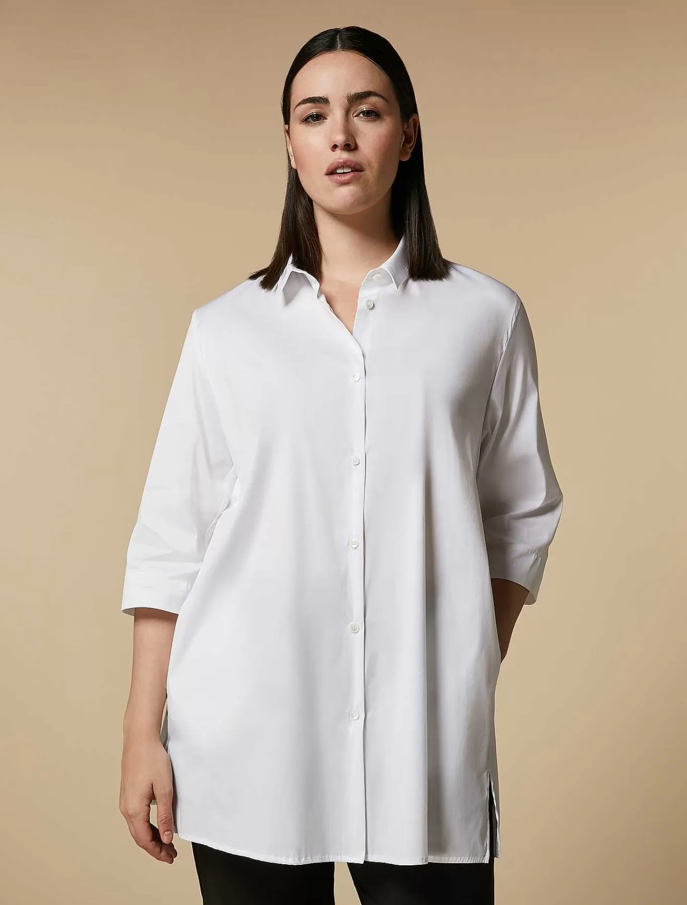 Hot Tunique En Popeline De Coton Melange Femmes Blouses Et Chemises