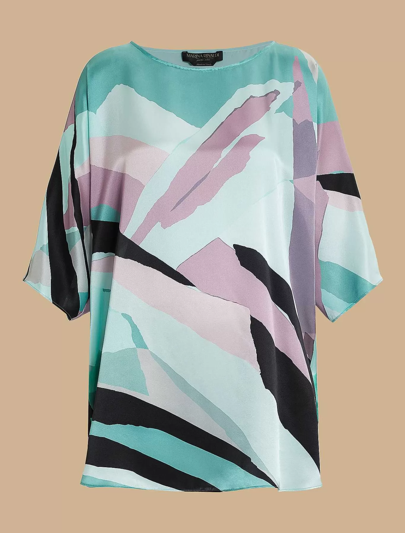 Cheap Tunique En Satin De Soie Imprimee Femmes Blouses Et Chemises