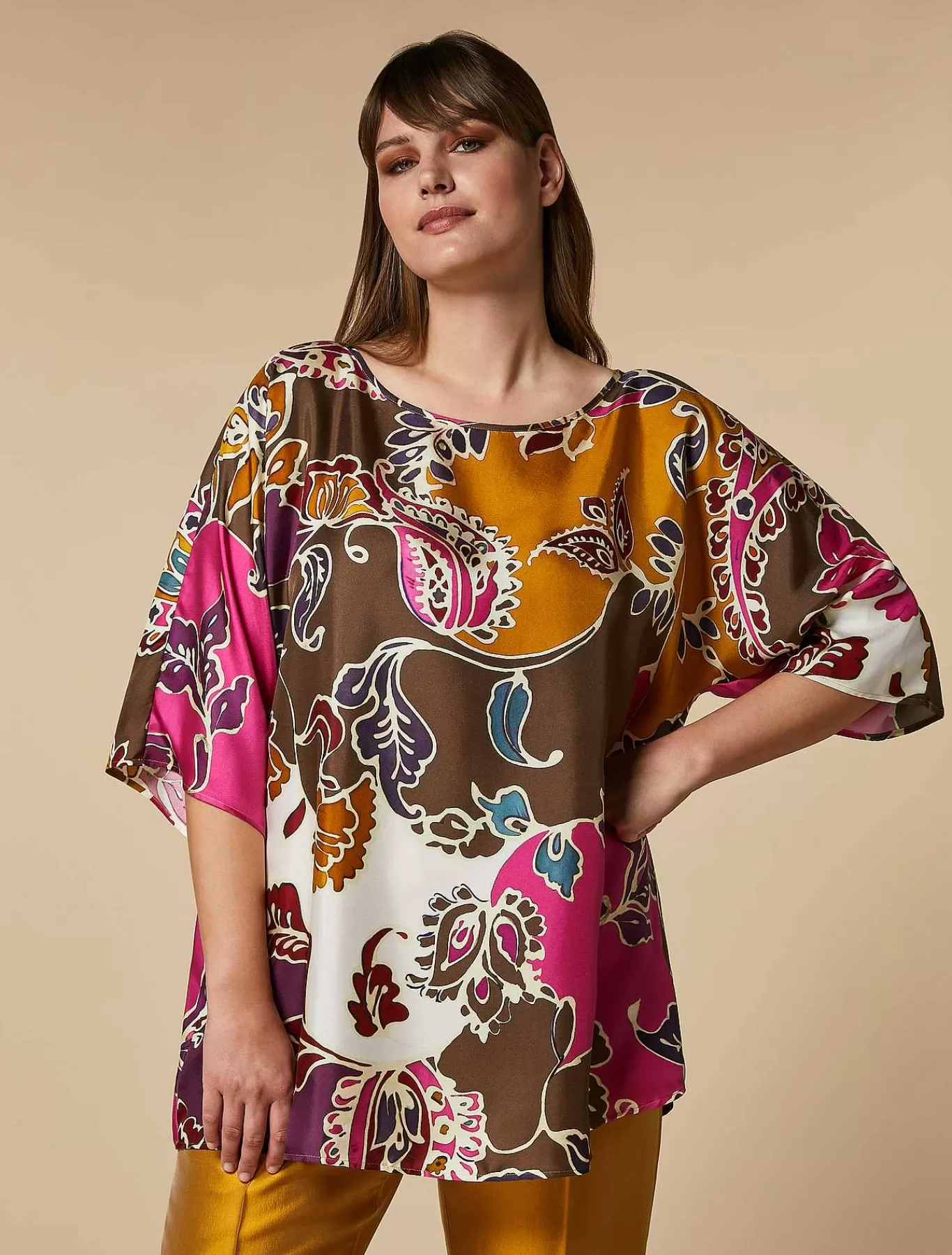 Outlet Tunique En Serge De Soie Femmes Blouses Et Chemises