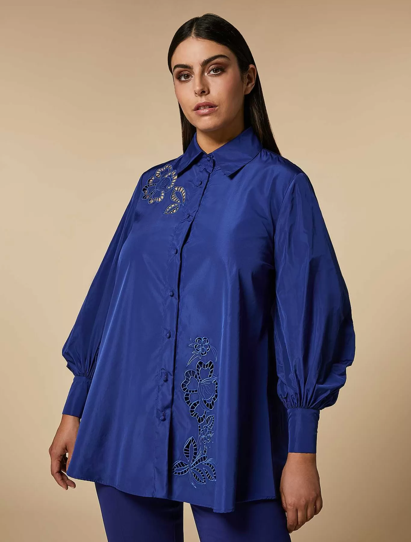 Outlet Tunique En Taffetas Brode Femmes Vêtements De Cérémonie