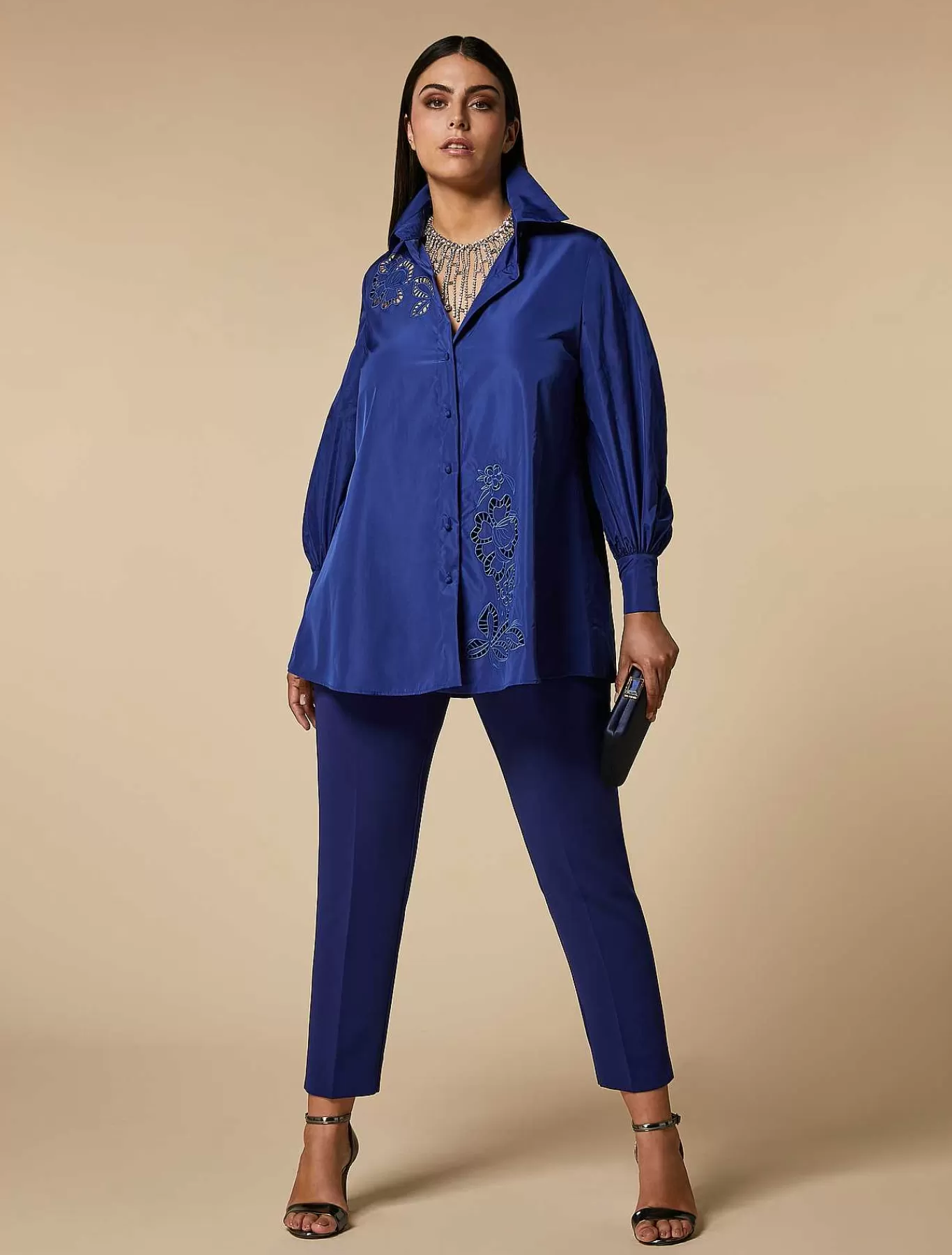 Outlet Tunique En Taffetas Brode Femmes Vêtements De Cérémonie