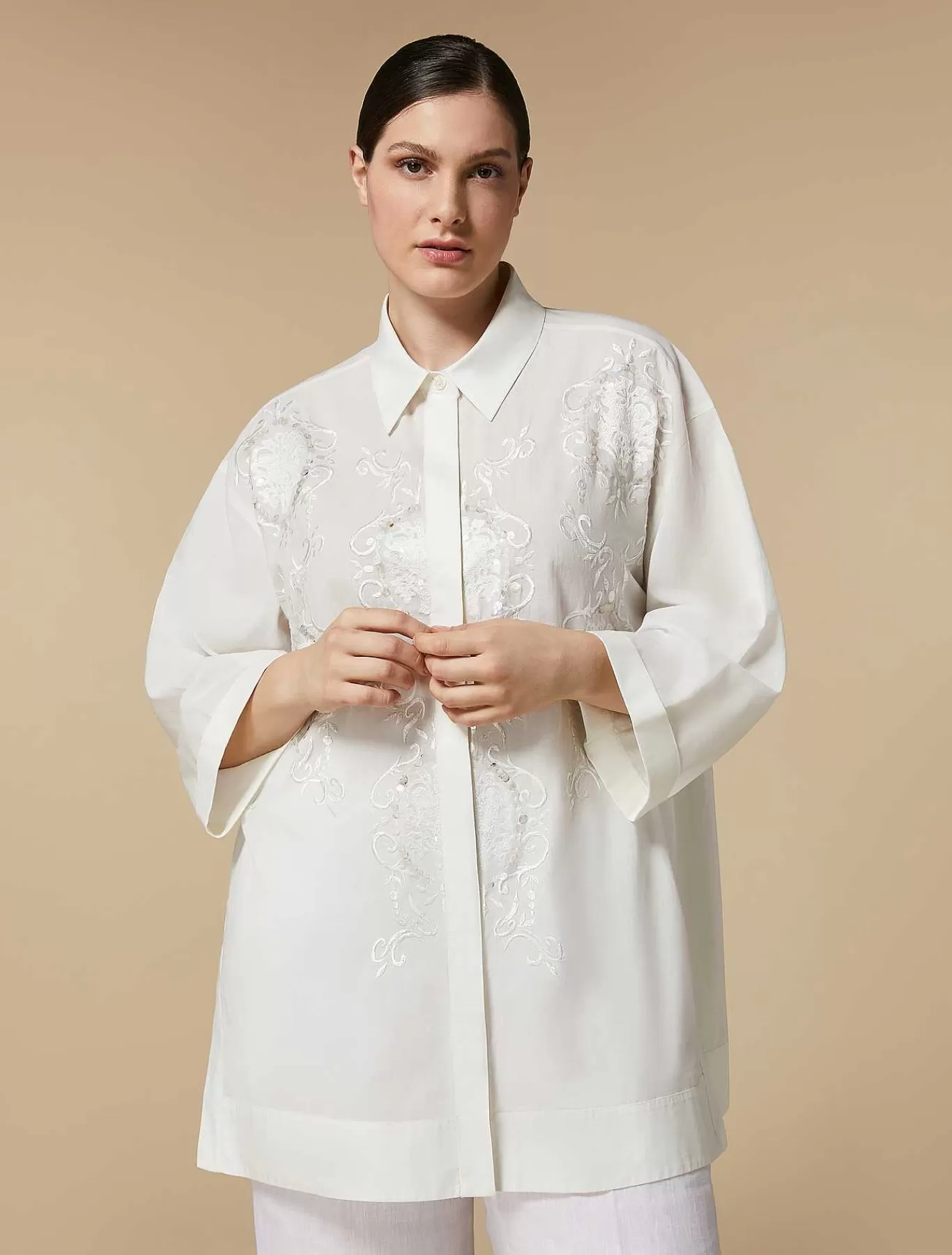 Store Tunique En Voile A Sequins Femmes Blouses Et Chemises