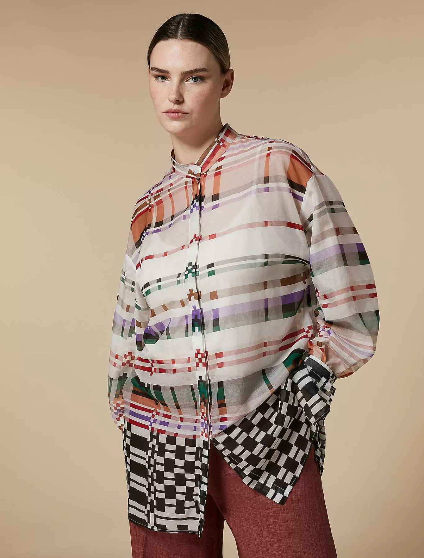 Clearance Tunique En Voile Imprime Femmes Blouses Et Chemises