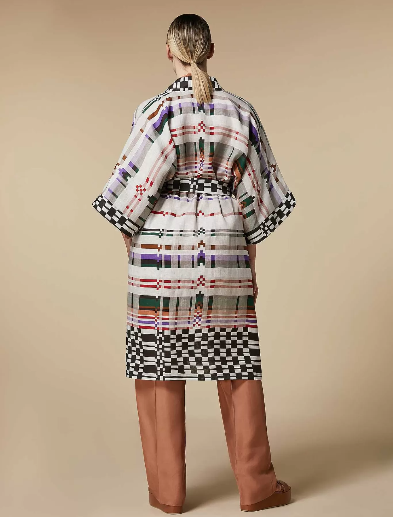 Discount Tunique Style Kimono En Lin Femmes Blouses Et Chemises