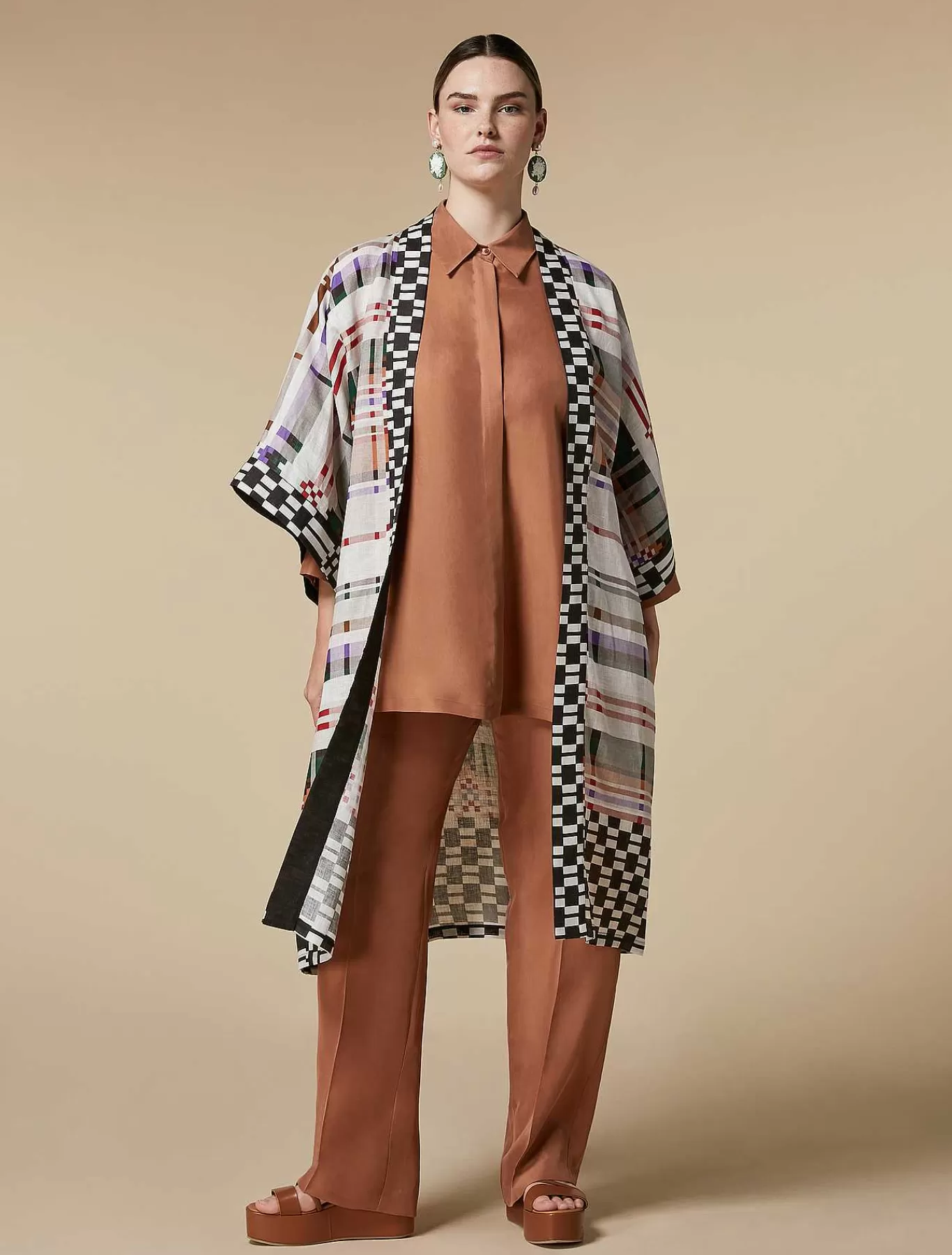 Discount Tunique Style Kimono En Lin Femmes Blouses Et Chemises