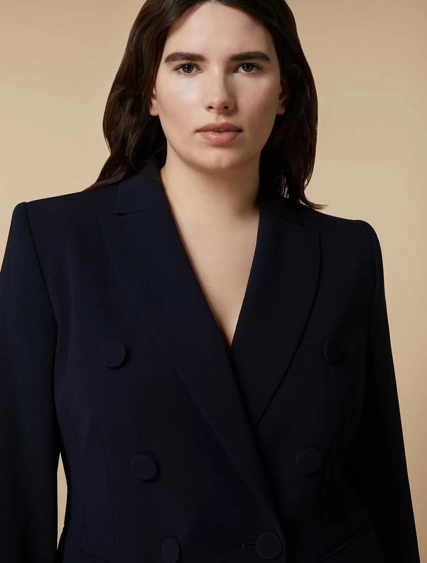 Hot Veste Blazer A Double Boutonnage En Triacetate Femmes Vêtements De Cérémonie