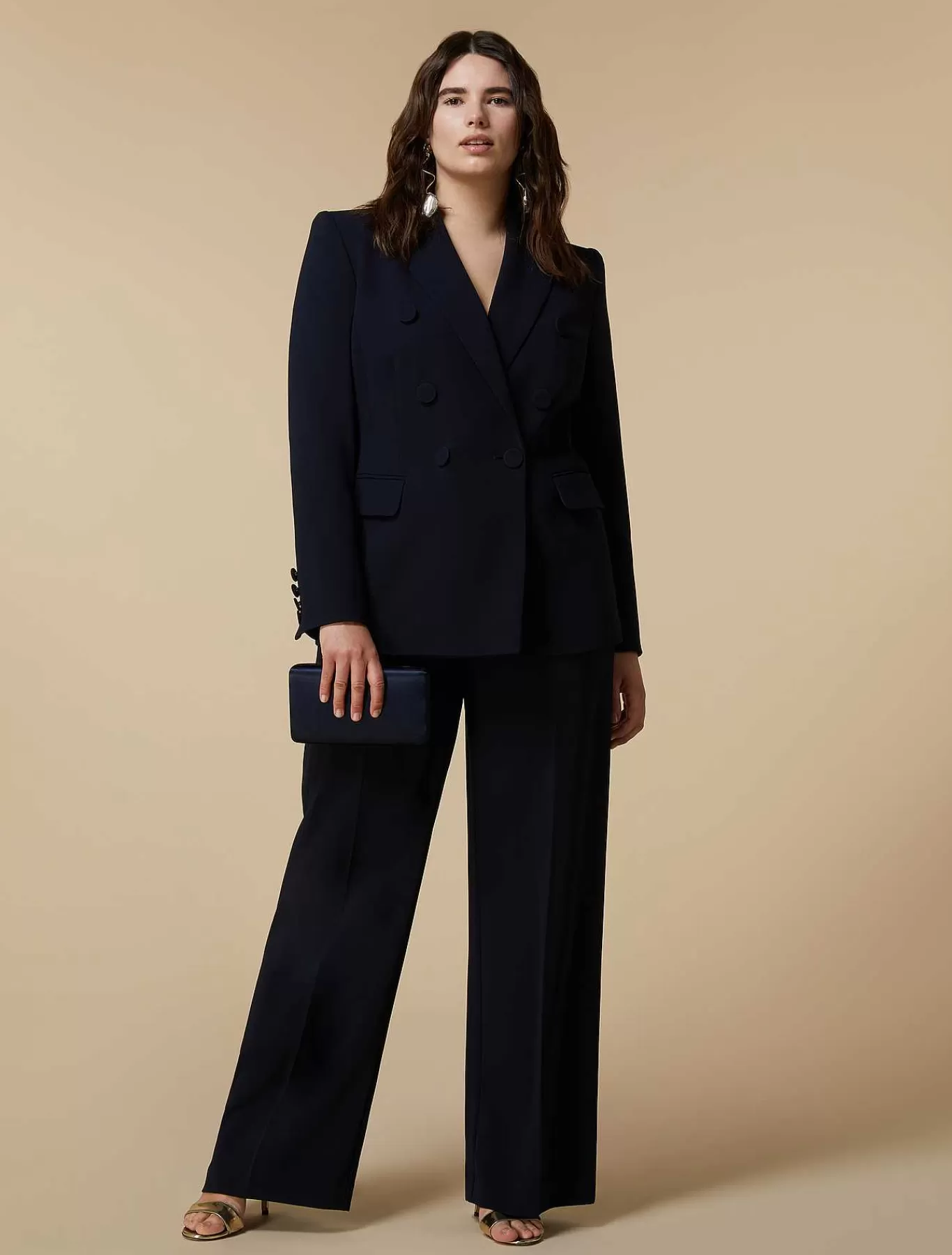 Hot Veste Blazer A Double Boutonnage En Triacetate Femmes Vêtements De Cérémonie