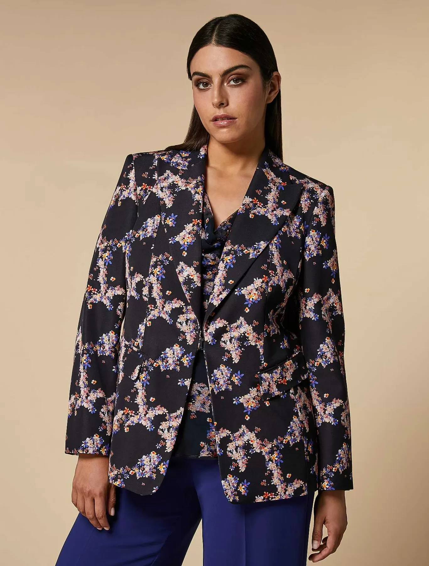 Clearance Veste Blazer En Faille Imprimee Femmes Vêtements De Cérémonie