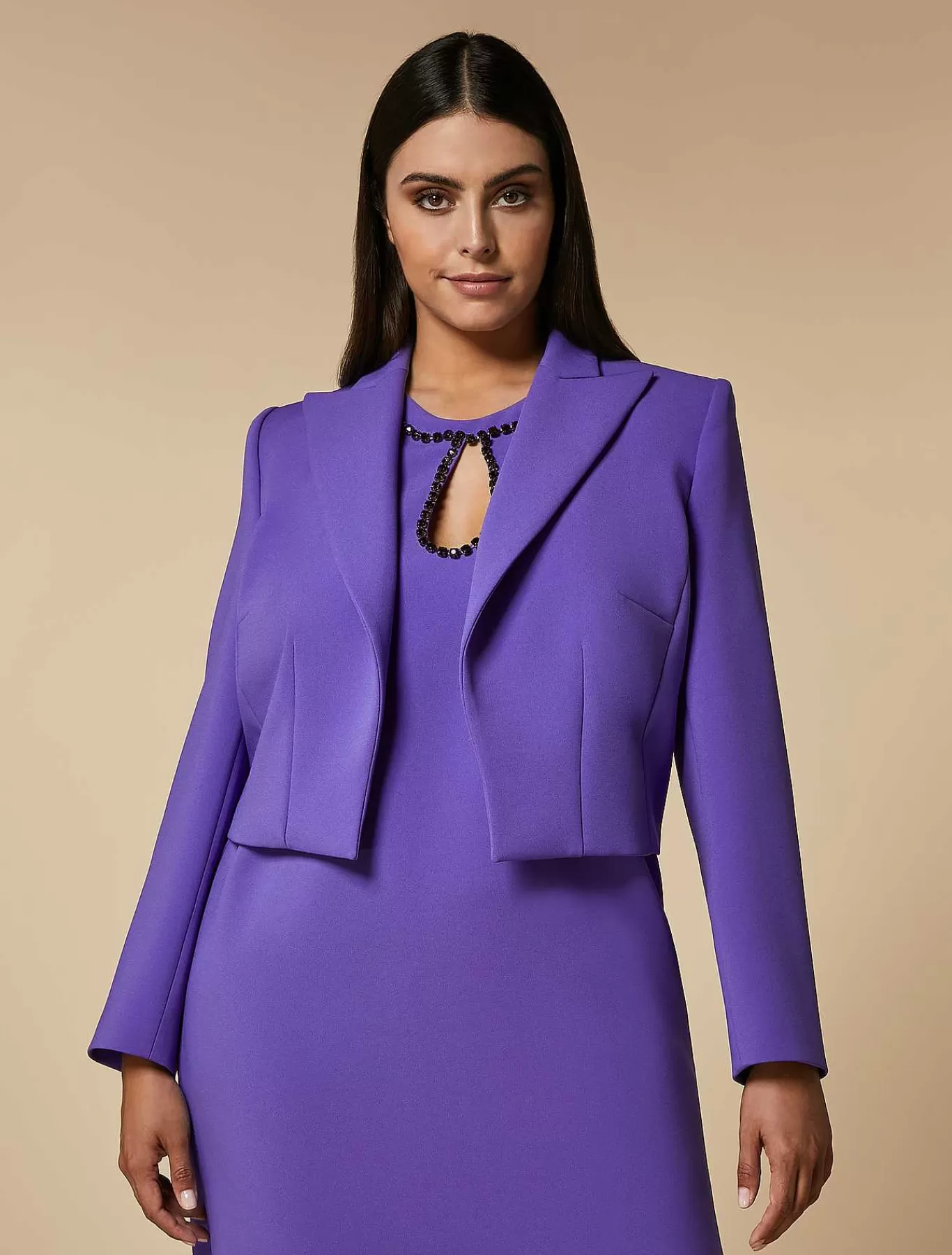 Fashion Veste Spencer En Crepe Femmes Veste Et Blazers